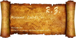 Rosner Zalán névjegykártya
